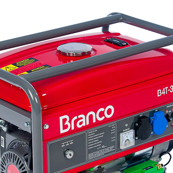 GERADOR DE ENERGIA BRANCO A GASOLINA B4T 3500E 3,5KVA BIVOLT