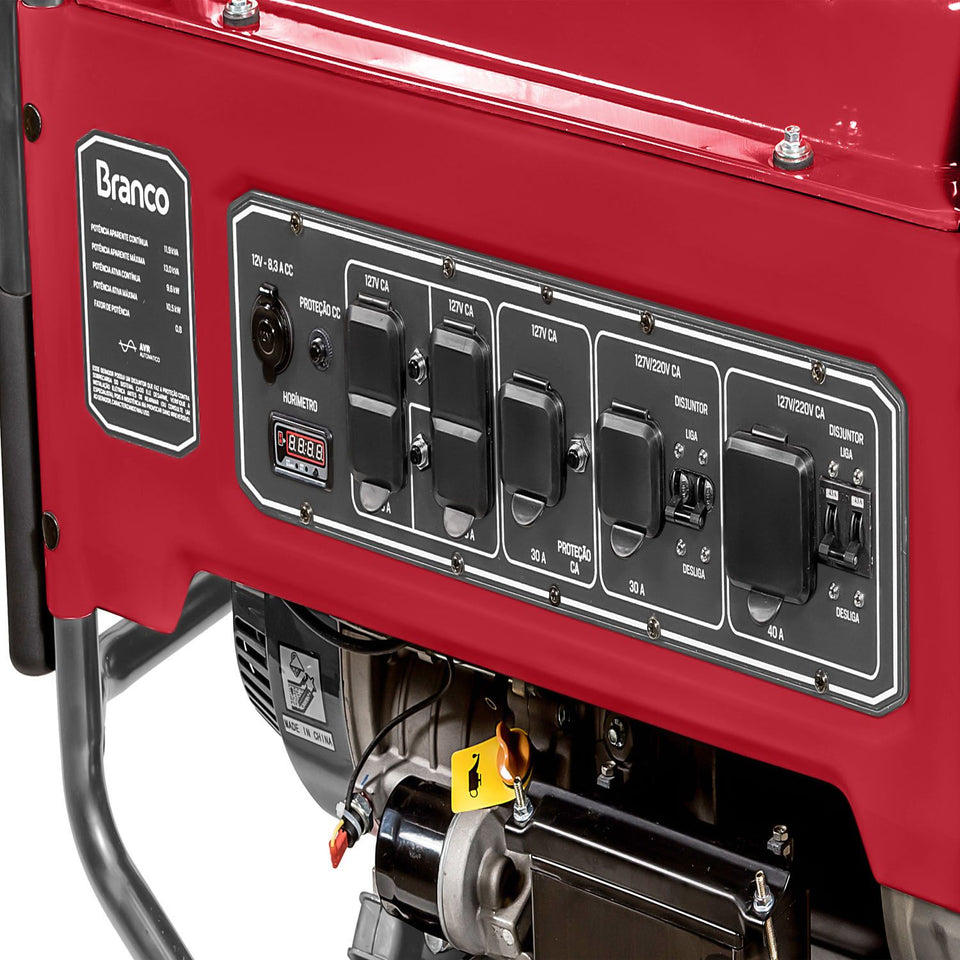 GERADOR DE ENERGIA BRANCO B4T 12000E 13KVA MONOFÁSICO