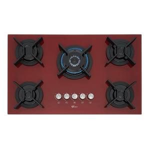 FOGÃO COOKTOP 5Q TC INFINITY GÁS MESA VIDRO VERMELHO ROUGE 26298(62471) BIVOLT FISCHER