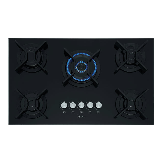 FOGÃO COOKTOP 5Q TRIPLA CHAMA INFINITY GÁS MESA VIDRO - PRETO 26298.57077 FISCHER