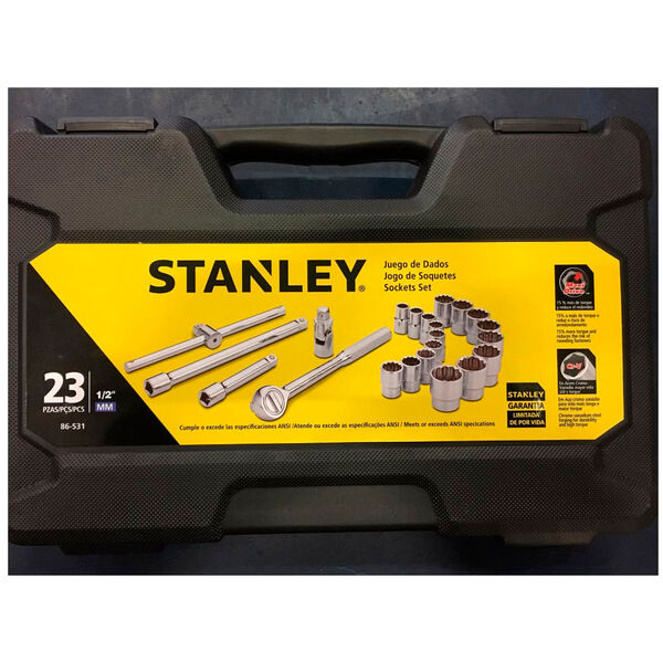 JOGO DE SOQUETE ESTRIADO 23 PEÇAS 86-531 STANLEY