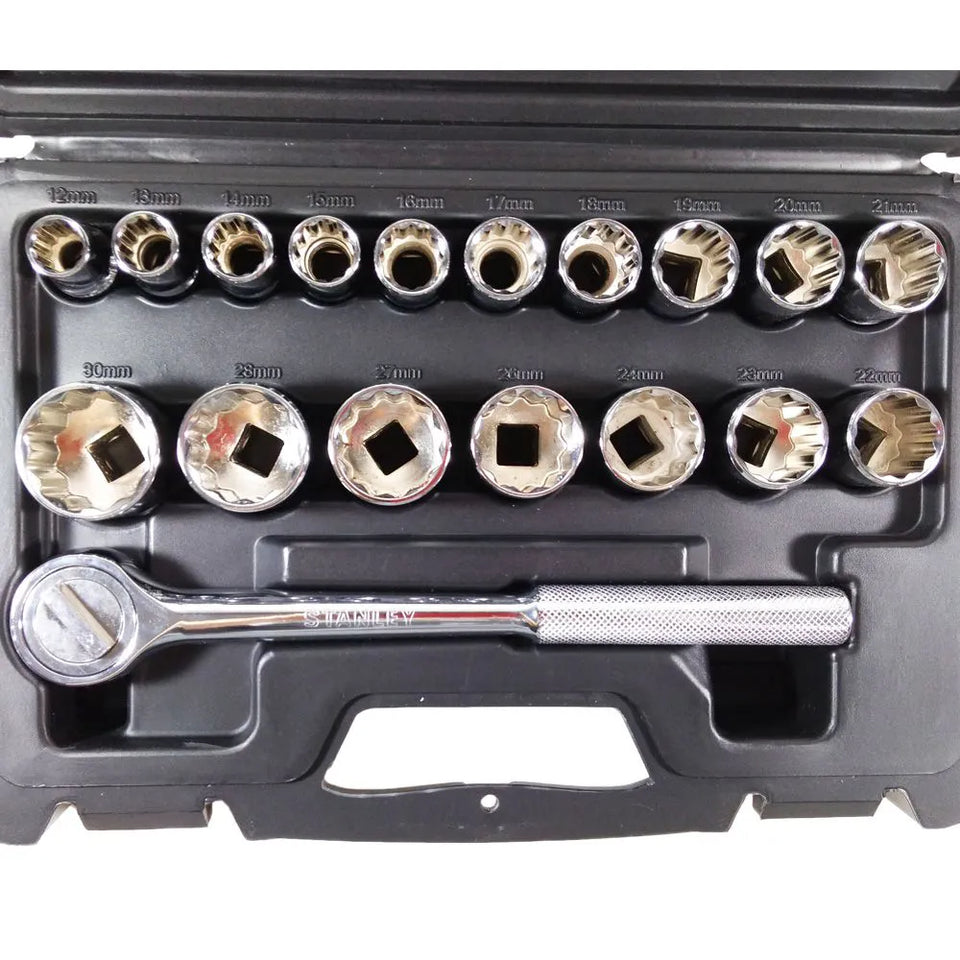 JOGO DE SOQUETE ESTRIADO 23 PEÇAS 86-531 STANLEY
