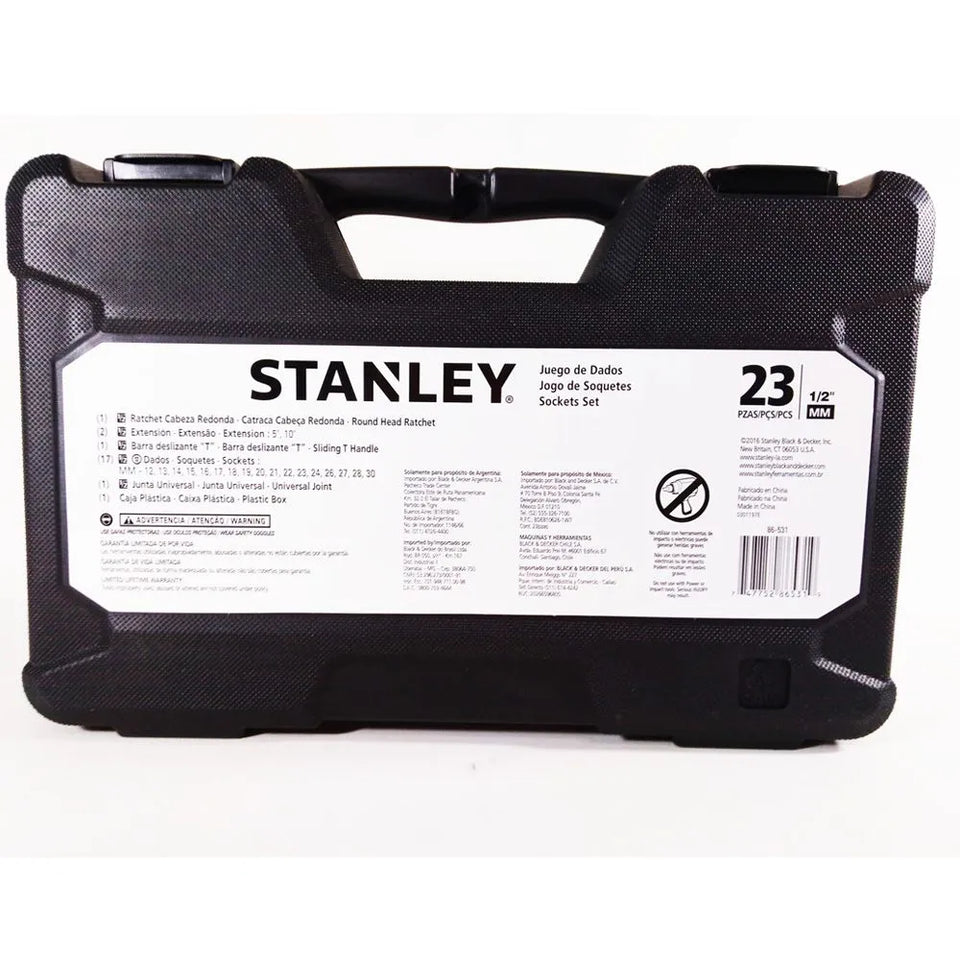 JOGO DE SOQUETE ESTRIADO 23 PEÇAS 86-531 STANLEY