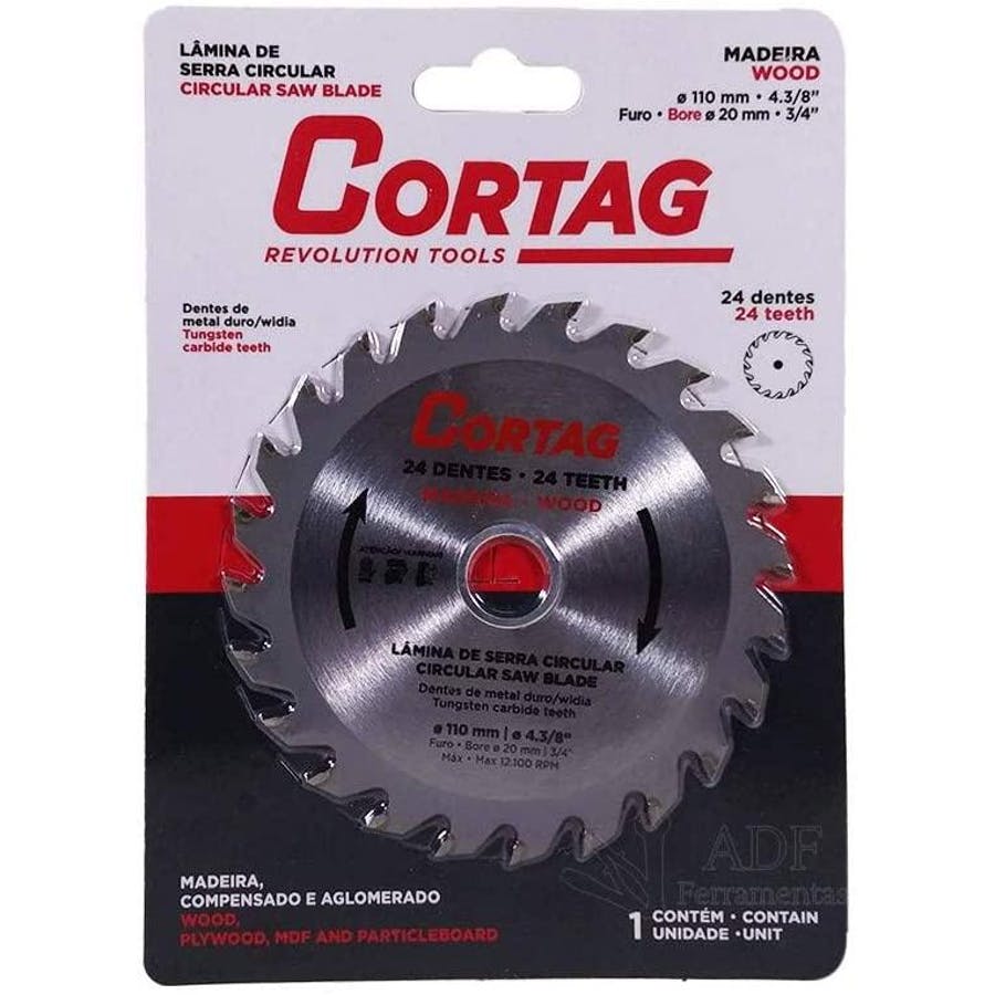 LÂMINA DE SERRA CIRCULAR 24D 110MM CORTAG