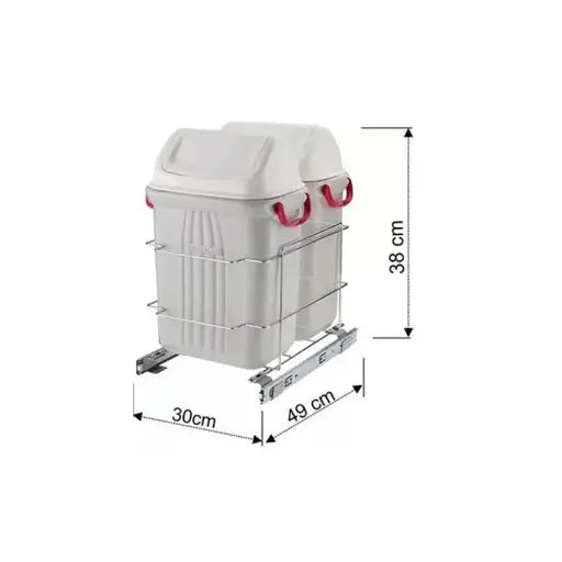 LIXEIRA DESLIZANTE DUPPA CESTO 19L 345X490X490 2701 SCHMITT