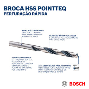 FURADEIRA DE IMPACTO 1/2" GSB 16 RE COM 10 BROCAS 0615A001ZC 850W 220V BOSCH