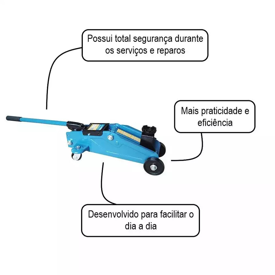 MACACO HIDRÁULICO TIPO JACARÉ 2 TONELADAS COM MALETA R070010 RIOSULTOOLS