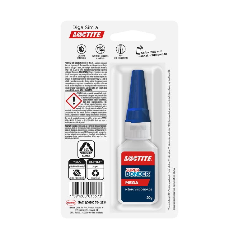 COLA SUPER BONDER MEGA 20G LOCTITE
