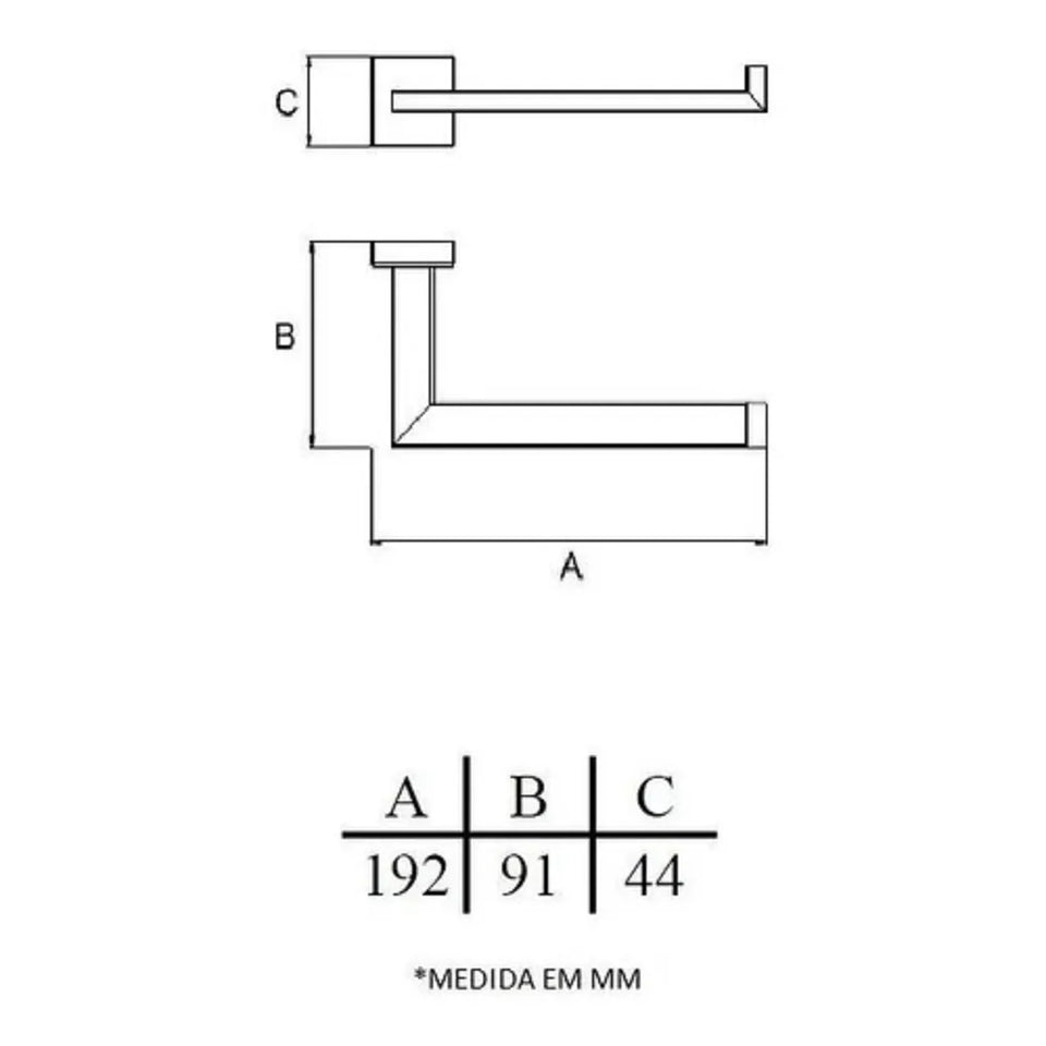 PAPELEIRA ETERNA INOX PRETO 192MM 17499 ITALY LINE