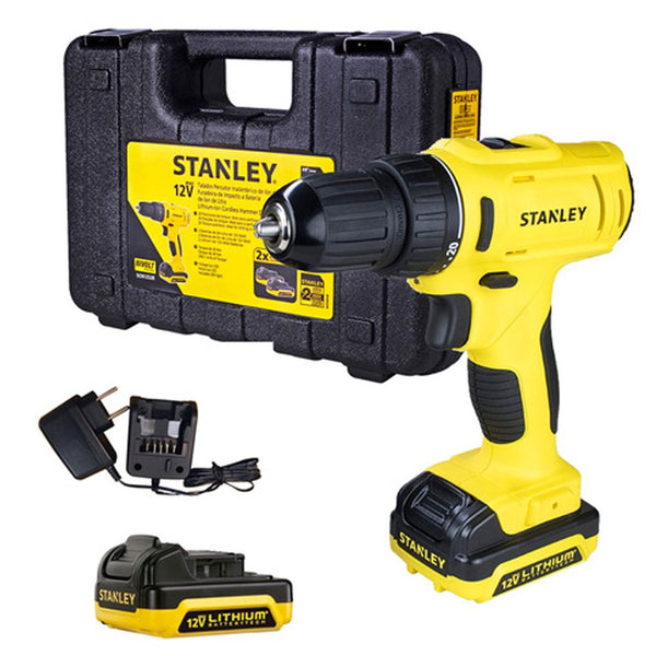 PARAFUSADEIRA/FURADEIRA 12V SCD121S2K-BR COM 2 BATERIAS + CARREGADOR E MALETA STANLEY