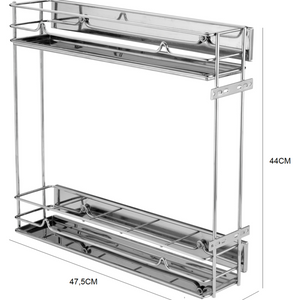 PORTA GARRAFAS SIMPLES COM BLINDAGEM 115X440X475 2089 CROMADO SCHMITT