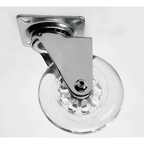 RODÍZIO DE SILICONE TRANSPARENTE SEM FREIO 100MM GMAD