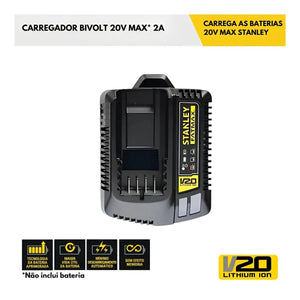 CARREGADOR DE BATERIA 20V SC200-BR BIVOLT STANLEY