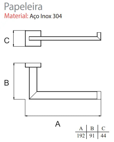 PAPELEIRA ETERNA INOX POLIDO 192MM 21190 ITALY LINE