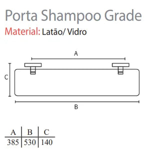PORTA SHAMPOO COM GRADE BRIDI CROMADO 530MM 9848 ITALY LINE