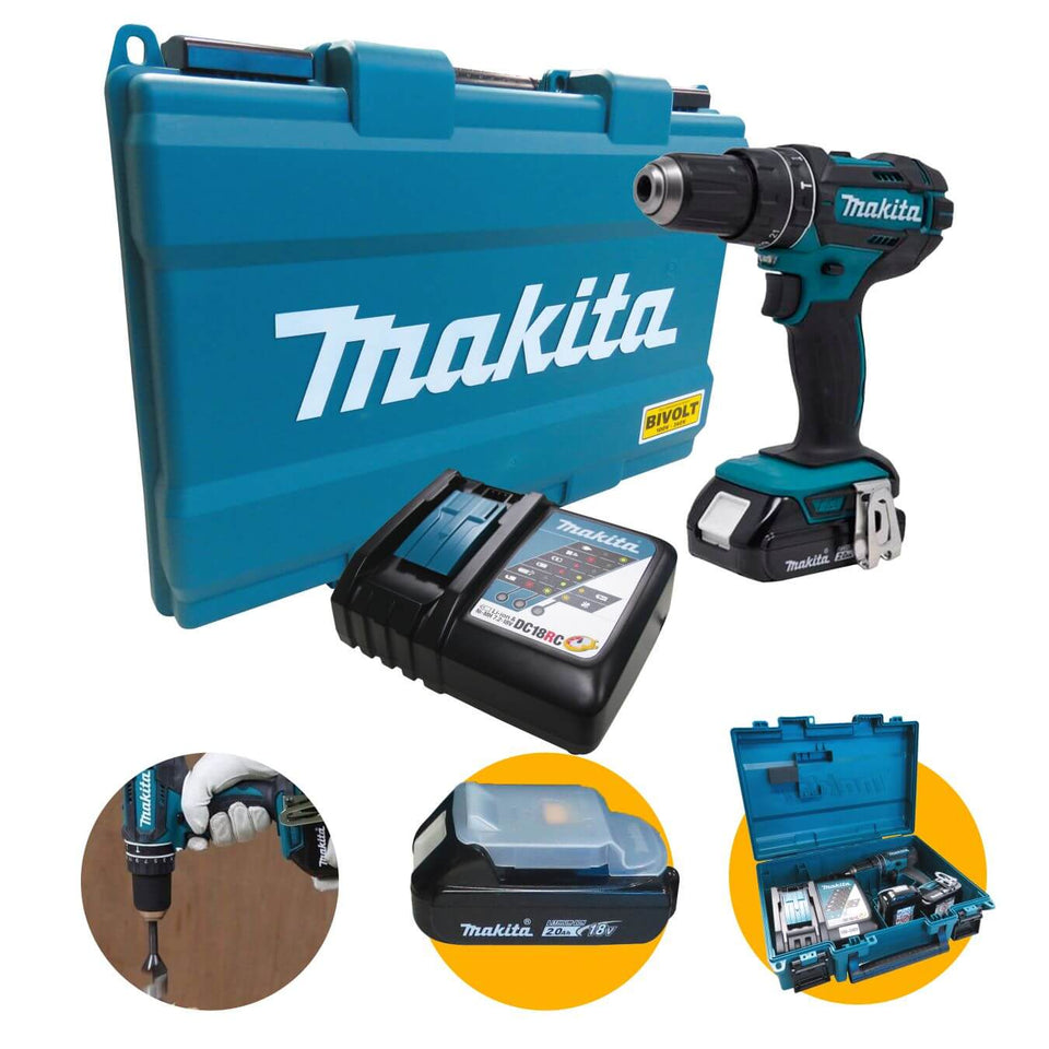 PARAFUSADEIRA / FURADEIRA DE IMPACTO 18V DHP482RAE MAKITA