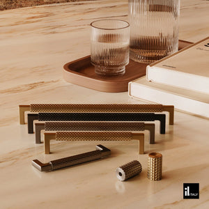 PUXADOR ZIGRINATO IL1780 GRAFITE ESCOVADO 128MM  ITALY LINE